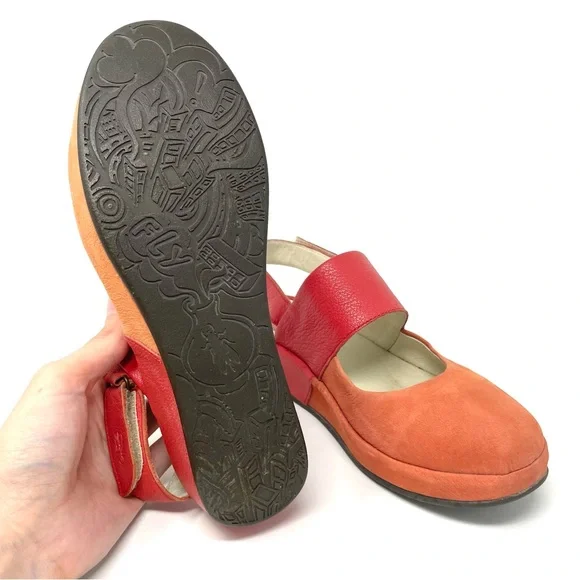 🍒🍊FLY London Vibrant Red & Orange Women’s Shoes – Style Meets Comfort🍊🍒 - Picture 7 of 9
